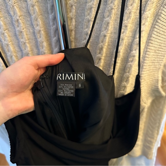 Vintage Rimini Black Cowl Neck Gown Sz 6 - Picture 5 of 7